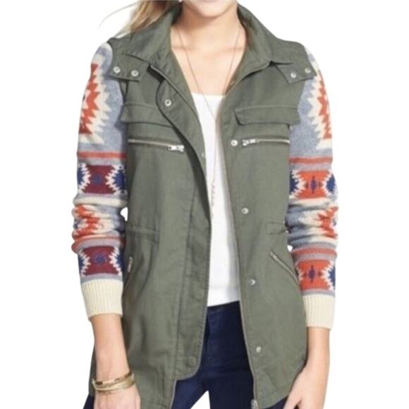 Thread & Supply Womens Military Style Cargo Utility Army Green Jacket Size L - Picture 1 of 6